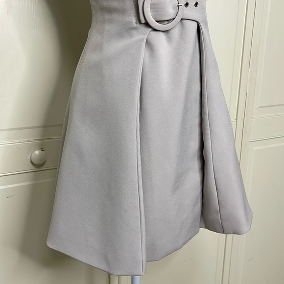 Catwalk Womens Button Wrap Belted Mini Dress Sleeveless Taupe Size S Runway - Picture 4 of 10